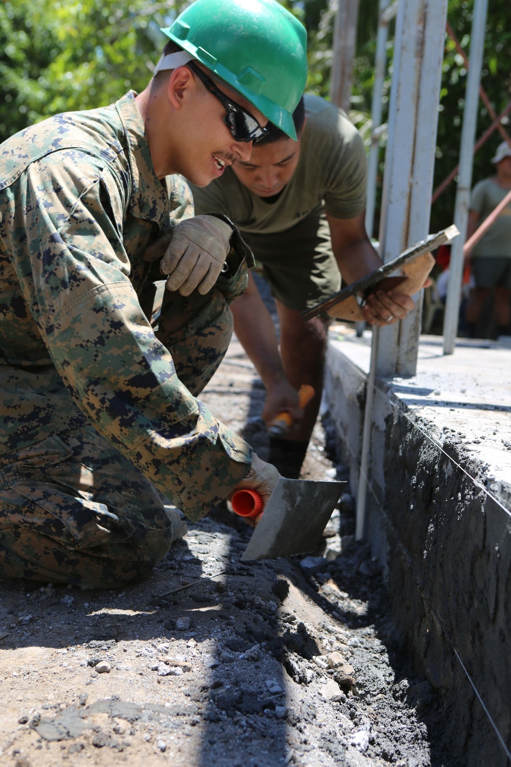 Members of the AFP U.S. armed forces conduct build a comfort room and school room in Guinobatan, Philippines