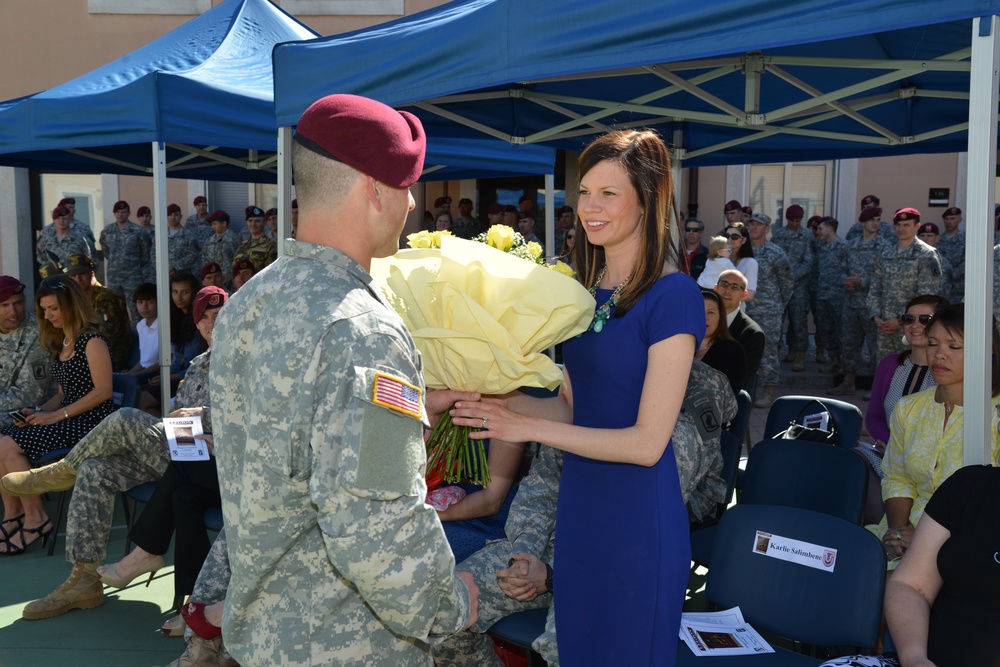 Change of command ceremony, Legion Company, B/1st Battalion, 503rd Infantry Regiment, 173rd Infantry Brigade Combat Team (Airborne)