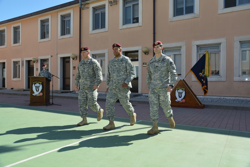 Change of command ceremony, Legion Company, B/1st Battalion, 503rd Infantry Regiment, 173rd Infantry Brigade Combat Team (Airborne).