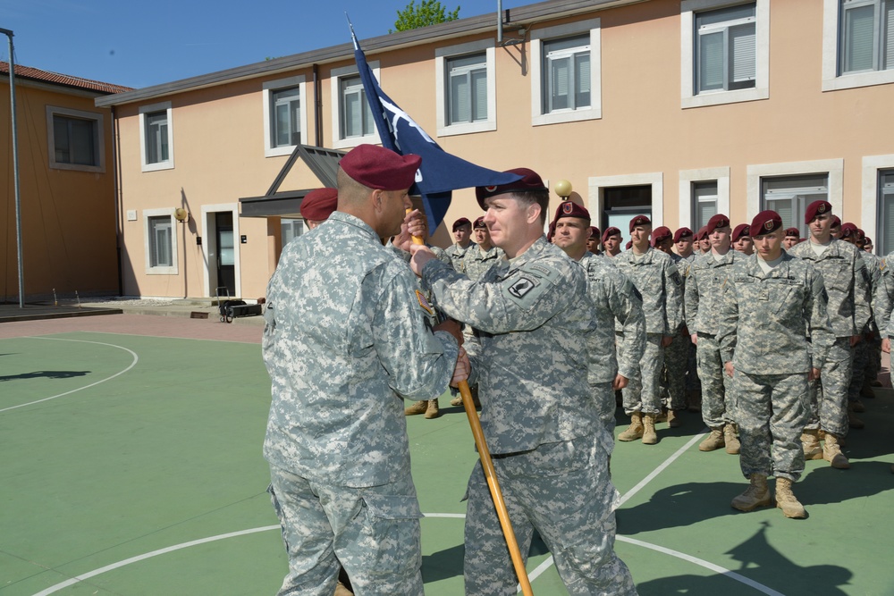 Change of command ceremony, Legion Company, B/1st Battalion, 503rd Infantry Regiment, 173rd Infantry Brigade Combat Team (Airborne)