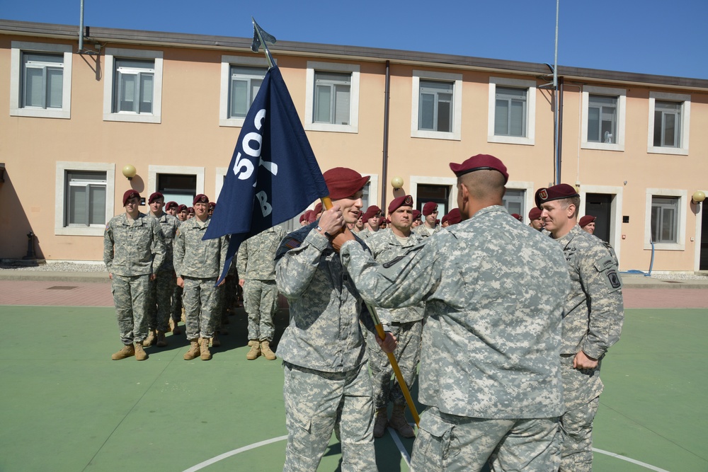 Change of command ceremony, Legion Company, B/1st Battalion, 503rd Infantry Regiment, 173rd Infantry Brigade Combat Team (Airborne)