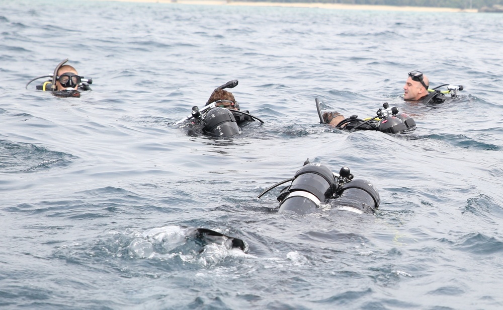 Recon Marines and sailors dive into training