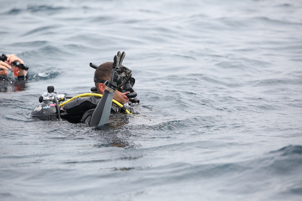 Recon Marines and sailors dive into training