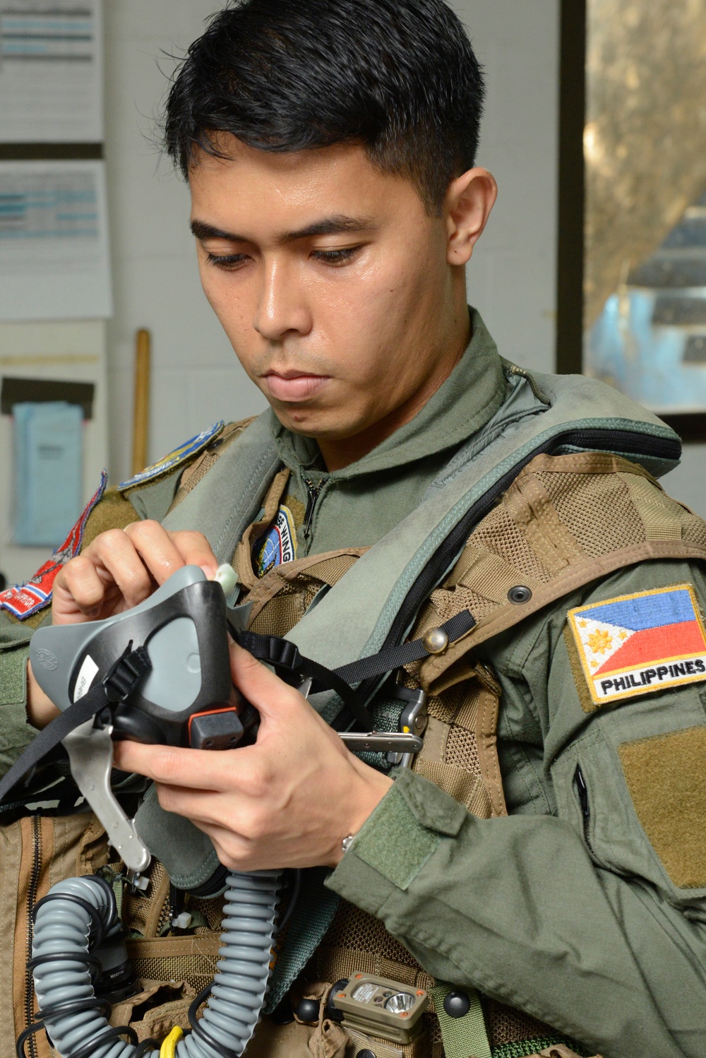U.S., Philippine fighter pilots take off in an F/A-18 Hornet