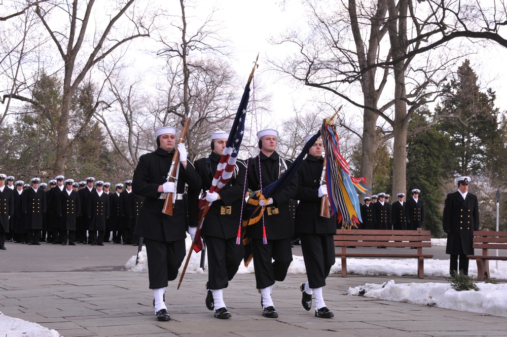 Navy Ceremonial Color Guard presents the colors