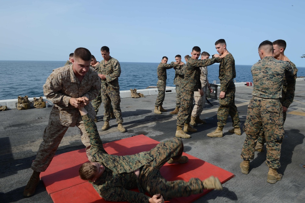 Training aboard USS Mesa Verde