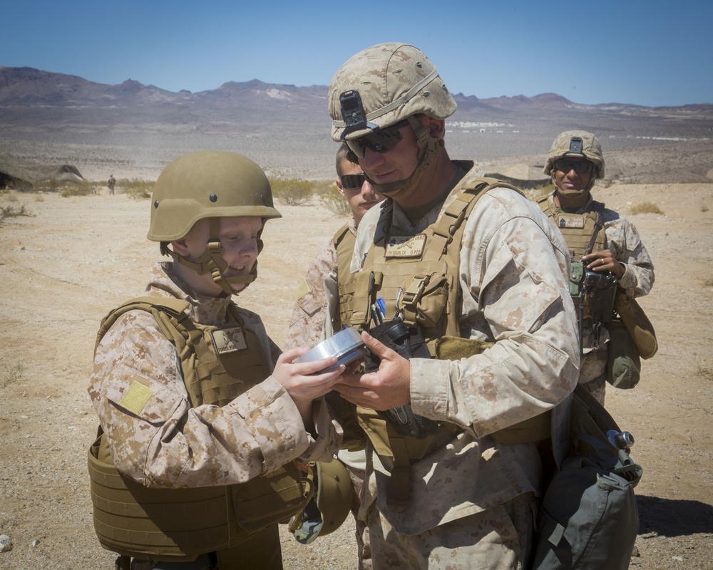 Make A Wish Foundation and 3d Battalion 11th Marine Regiment help Ryan Forbes become a &quot; Marine for a day&quot;