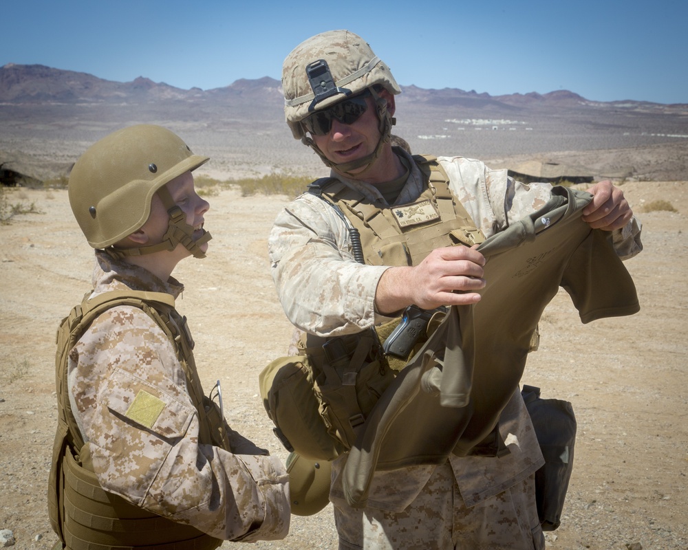 Make A Wish Foundation and 3d Battalion 11th Marine Regiment help Ryan Forbes become a &quot; Marine for a day&quot;