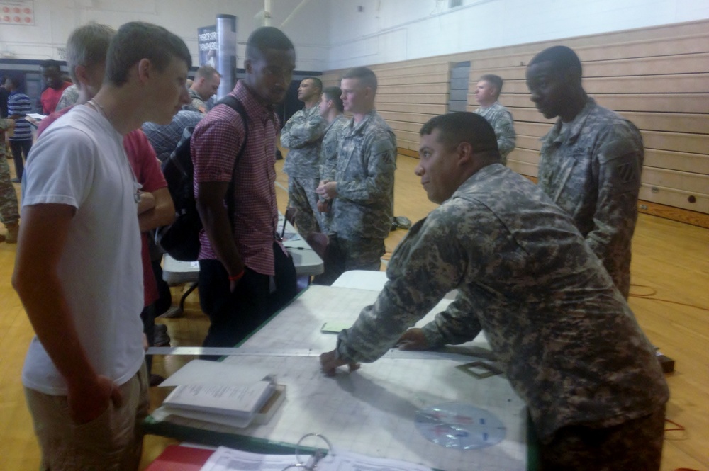 Patriot soldiers show students mathematical side of combat