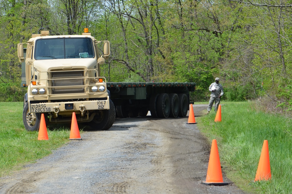 Soldier navigates cones