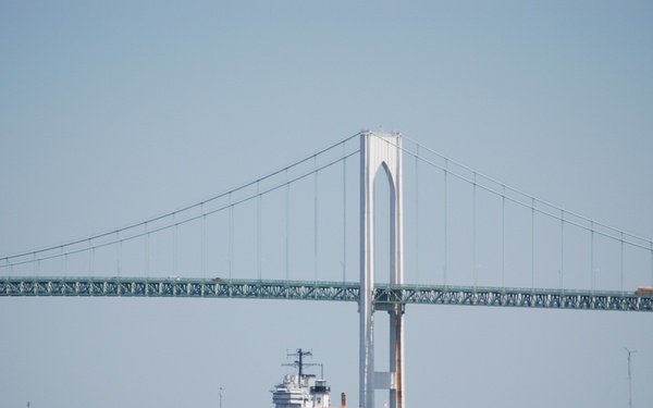 Ex-USS Forrestal departs Newport