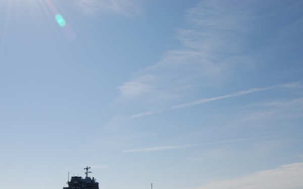 Ex-USS Forrestal departs Naval Station Newport