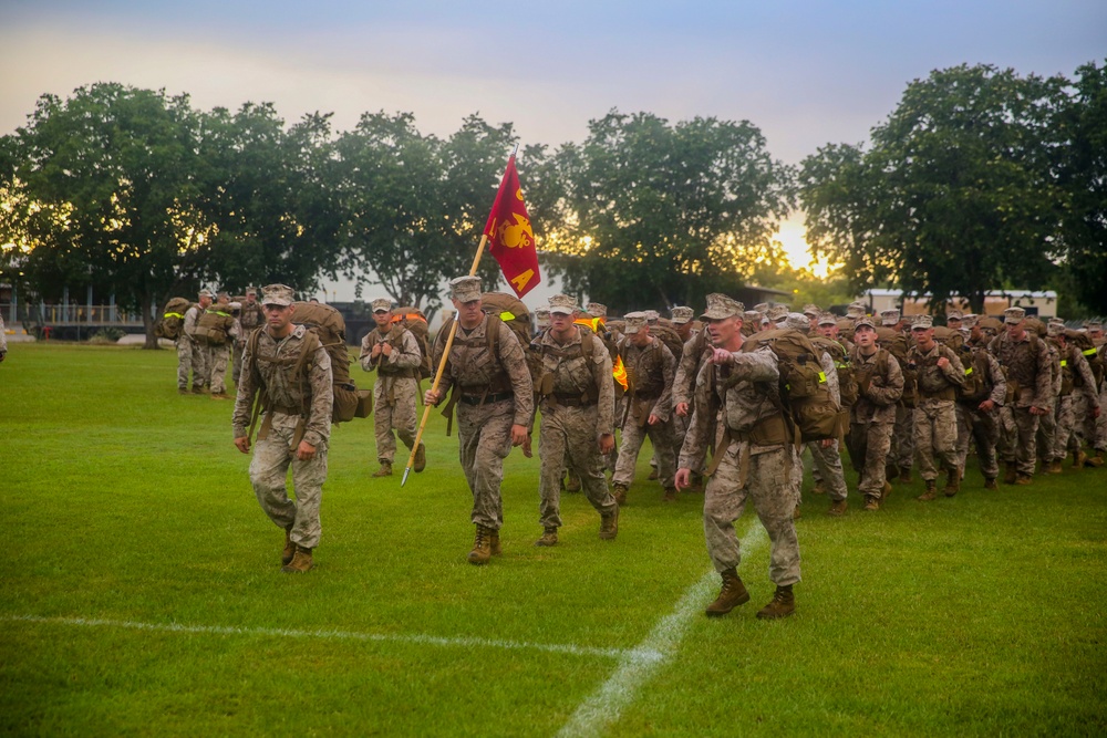 MRF-D Marines conduct conditioning hike