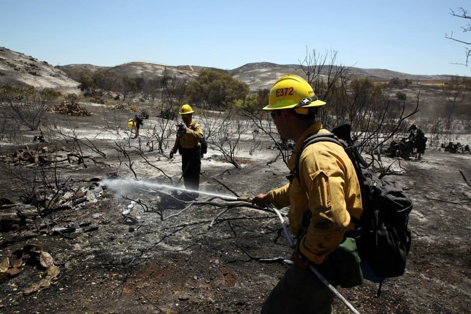 Marines fight southern California wildfires