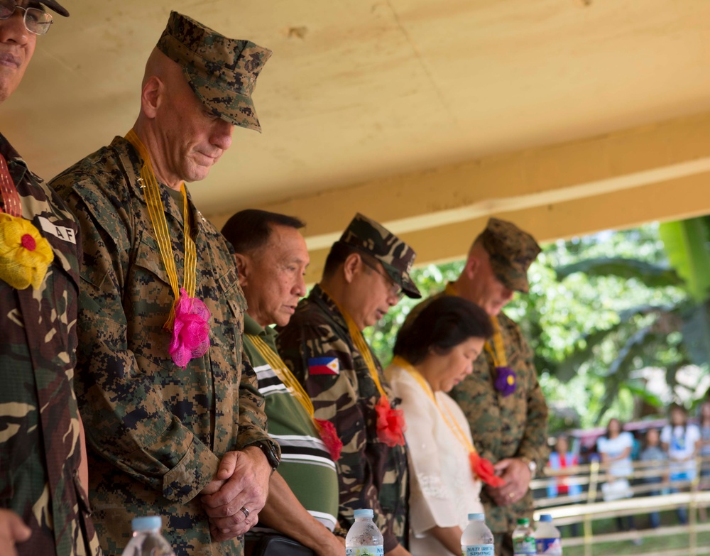 Philippine, U.S. forces commemorate completion of school renovations at Dona Mercedes Elementary School