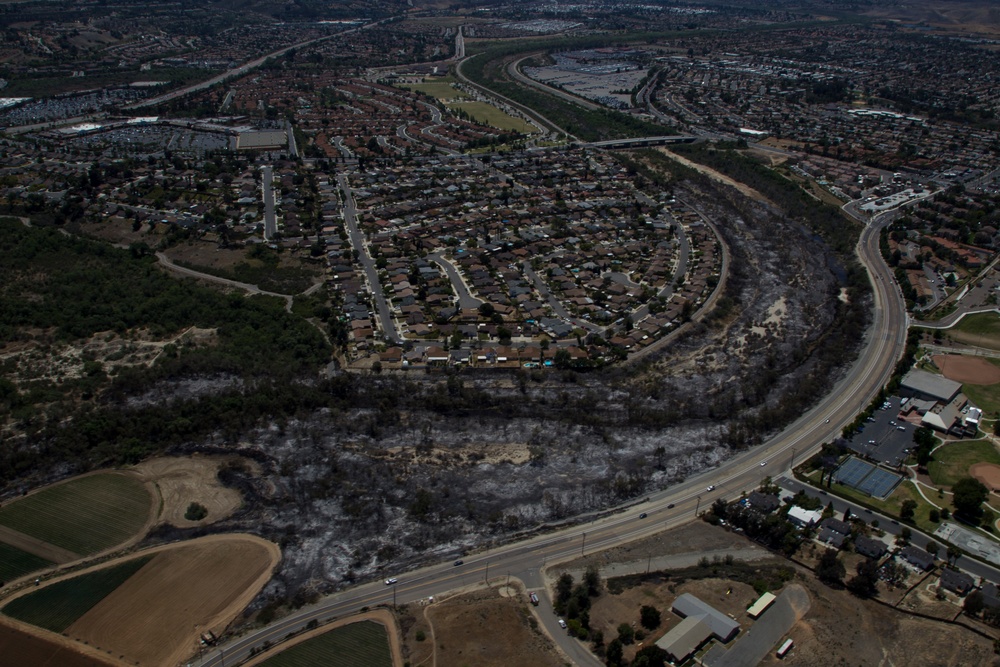 Marines help state emergency personnel fight Cocos fire in southern California