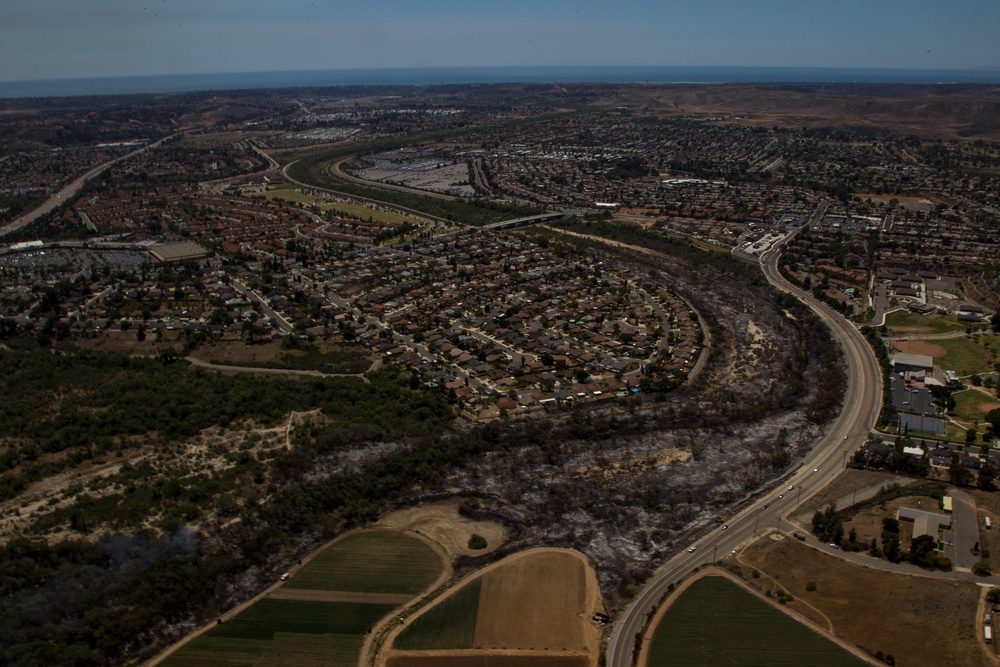 Marines help state emergency personnel fight Cocos fire in southern California