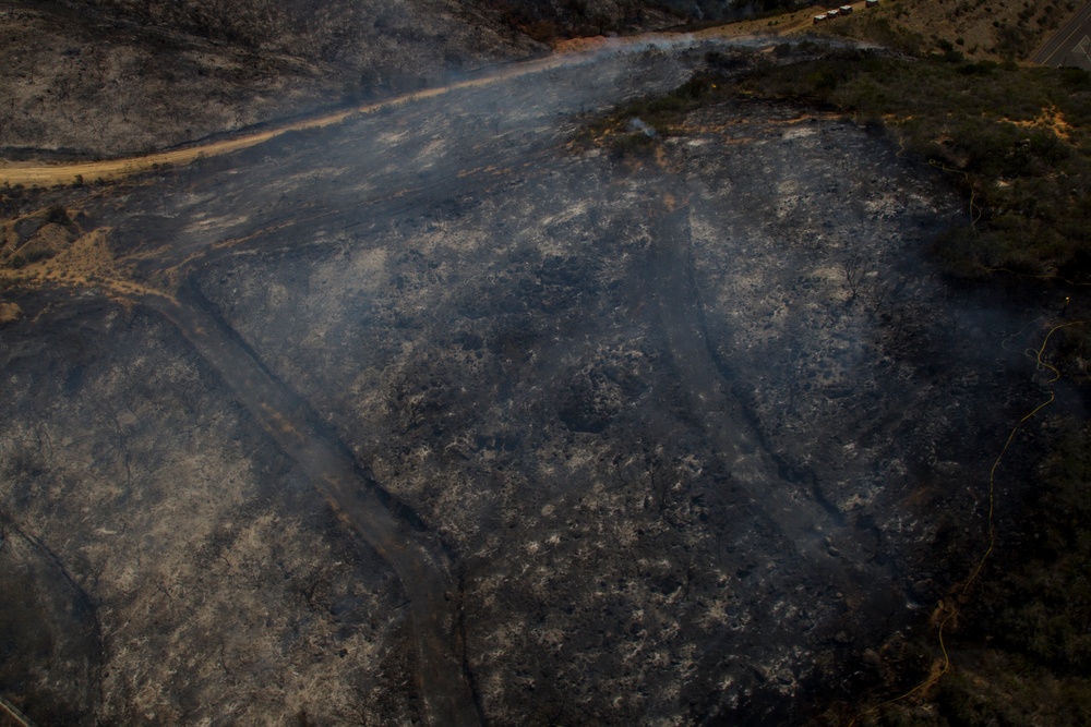 Marines help state emergency personnel fight Cocos fire in southern California