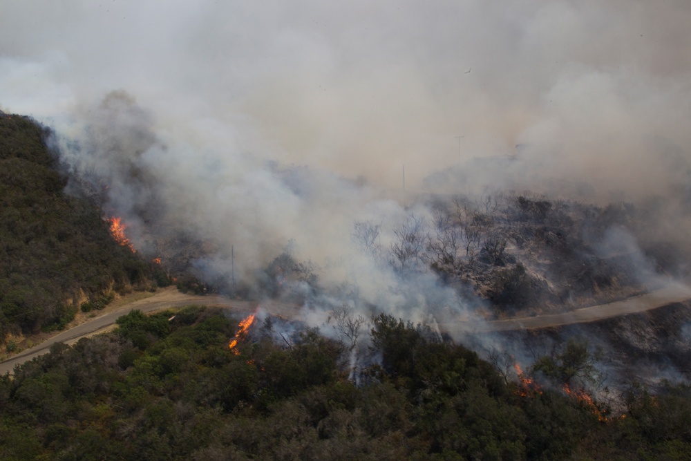 Marines help state emergency personnel fight Cocos fire in southern California