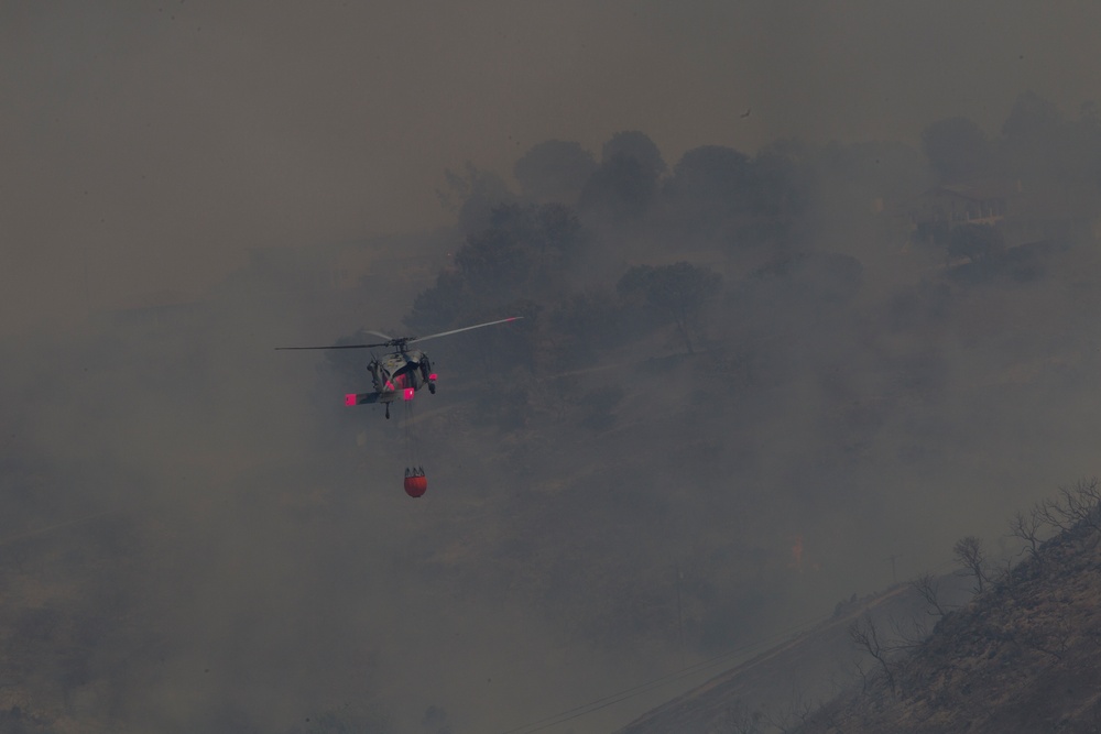 Marines help state emergency personnel fight Cocos fire in southern California