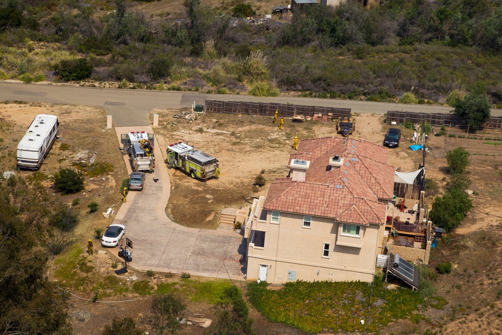 Marines help state emergency personnel fight Cocos fire in southern California