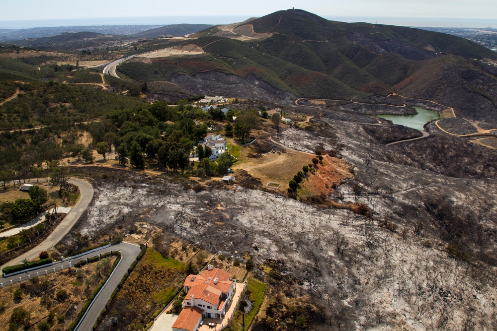 Marines help state emergency personnel fight Cocos fire in southern California