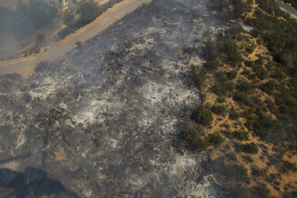 Marines help state emergency personnel fight Cocos fire in southern California