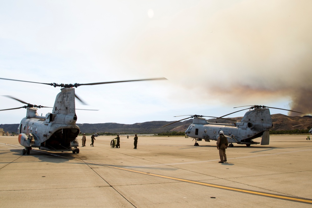 Marines help state emergency personnel fight Cocos fire in southern California