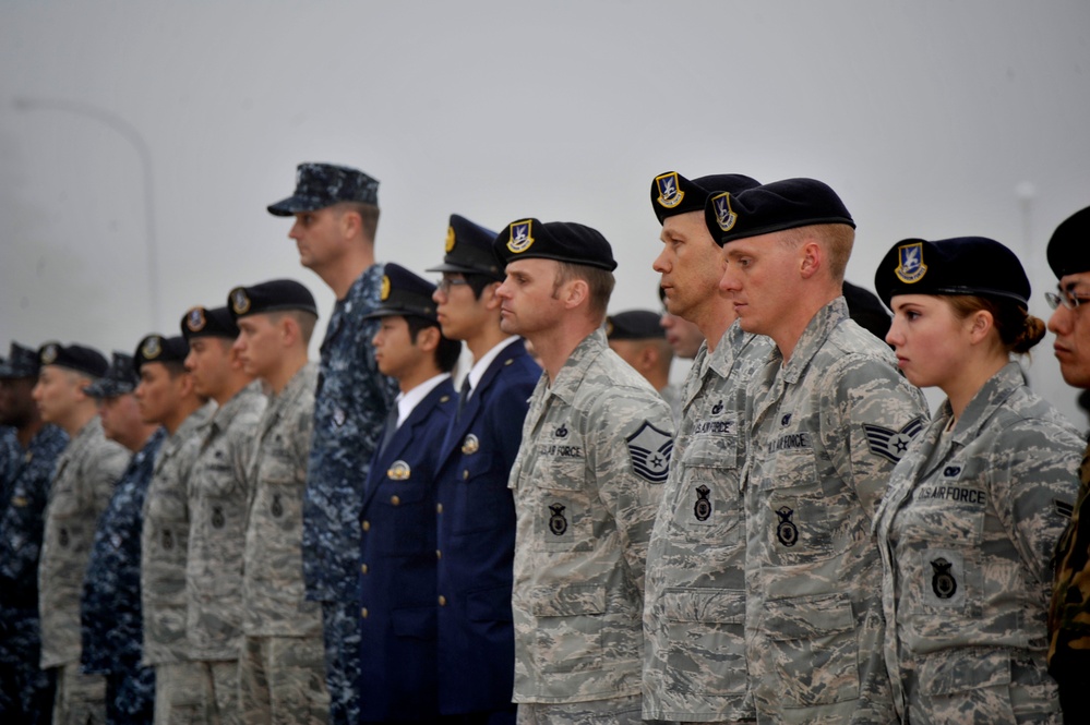 Misawa Air Base Police Week retreat ceremony