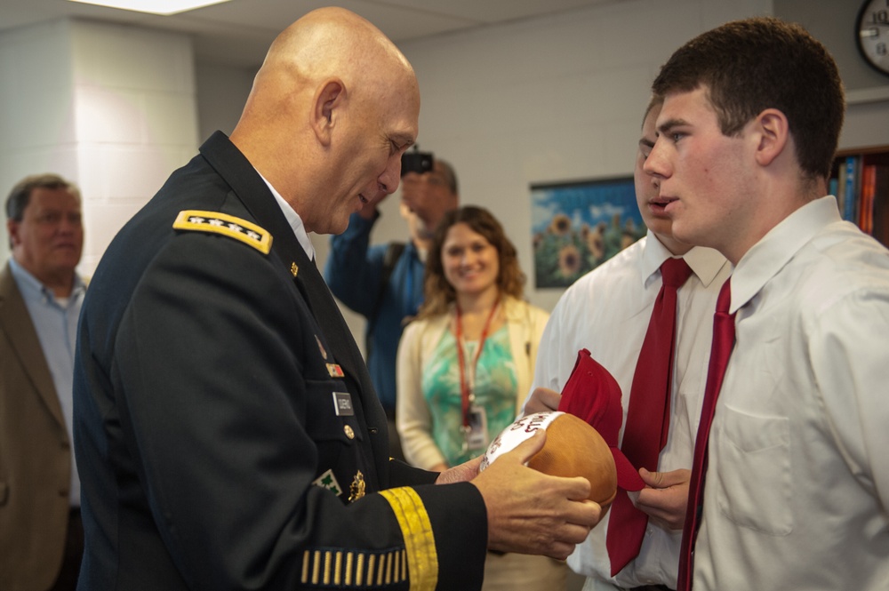 Army chief of staff visits alma mater