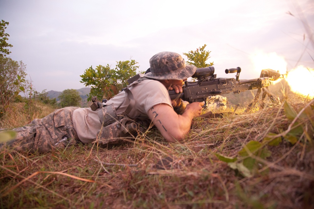 Combined Philippine US Army battalion attack training exercise