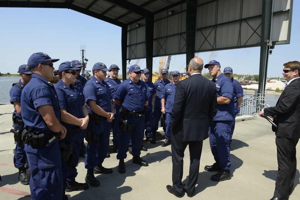 Secretary of Homeland Security tours Coast Guard Station New Orleans