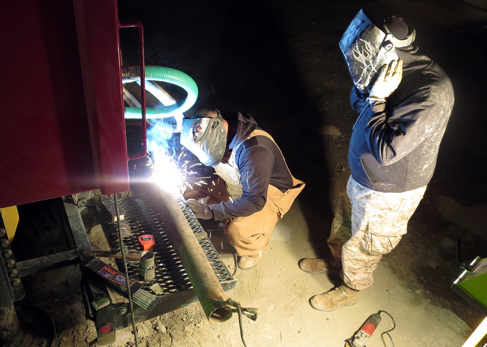 NMCB 25 water well ops at new Kabul compound