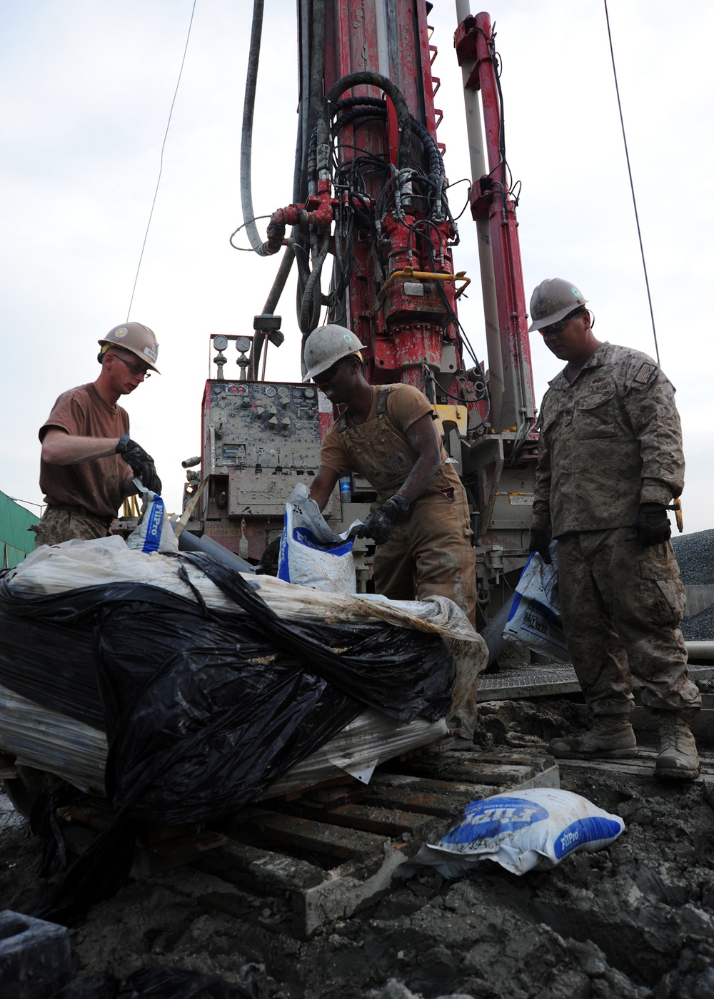 NMCB 25 water well ops at new Kabul compound