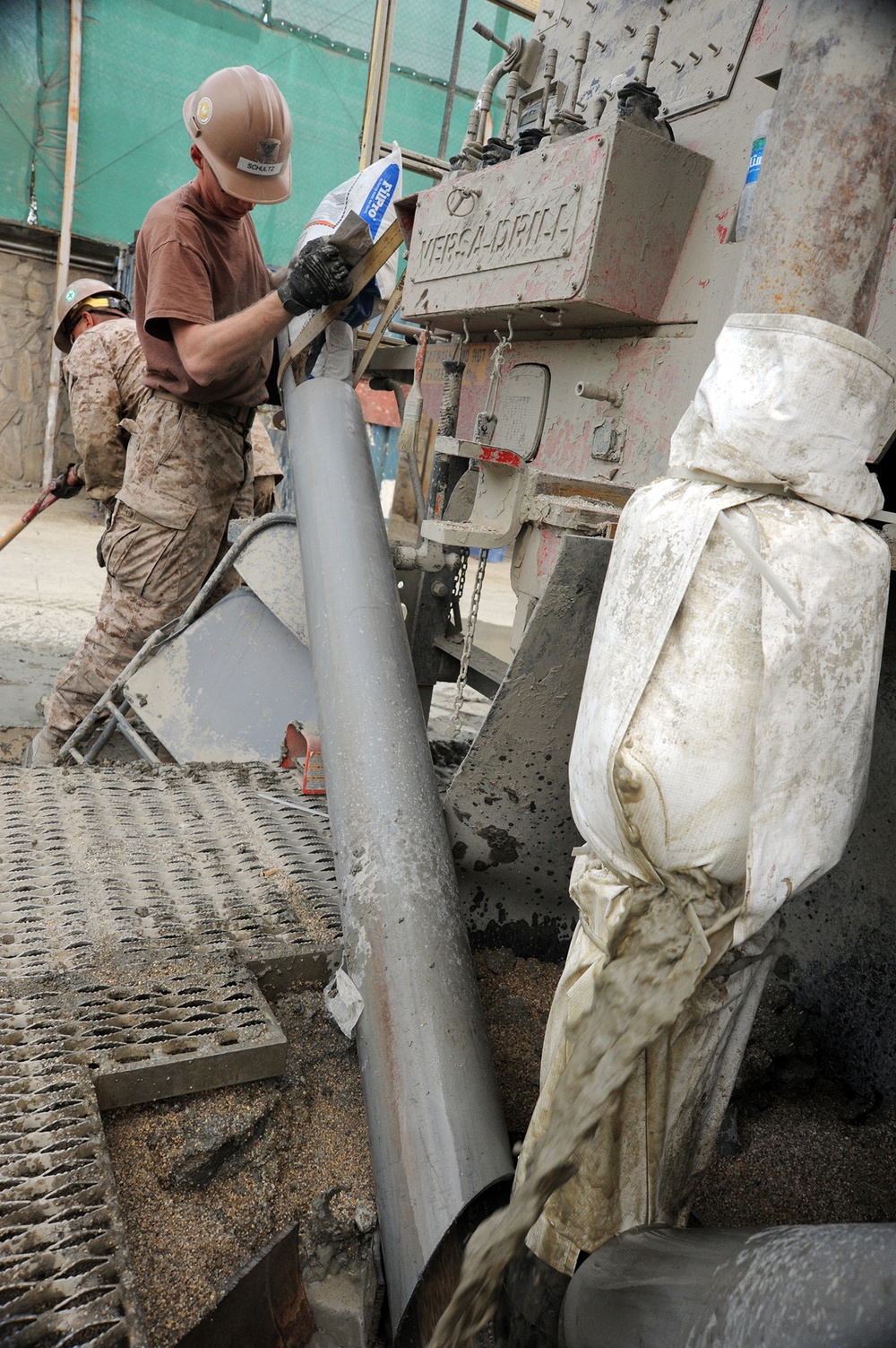 NMCB 25 water well ops at new Kabul compound