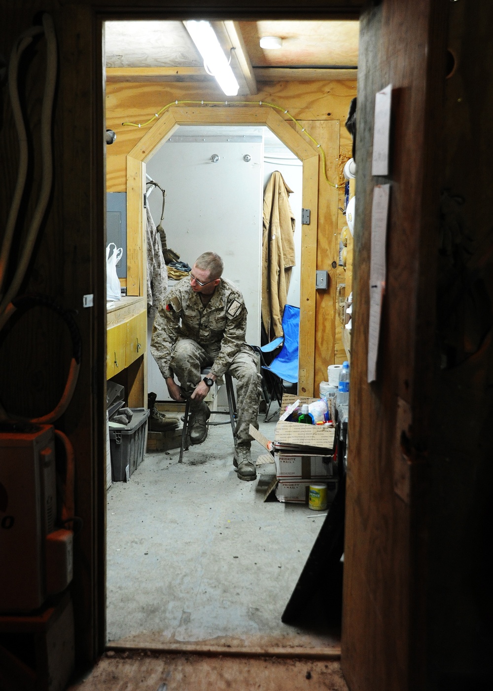 NMCB 25 water well ops at new Kabul compound