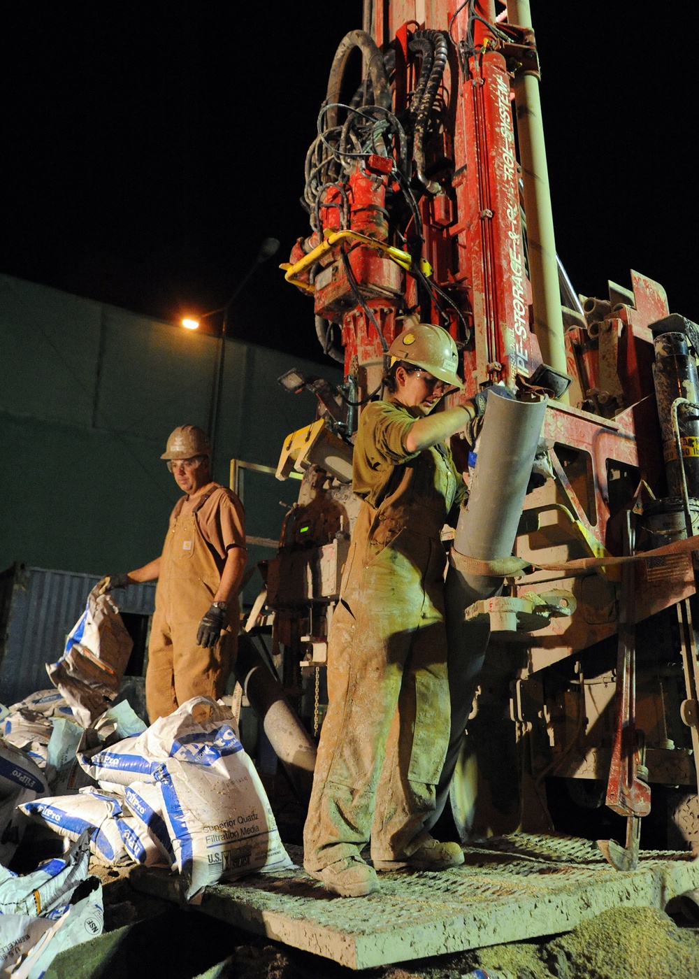 NMCB 25 water well ops at new Kabul compound