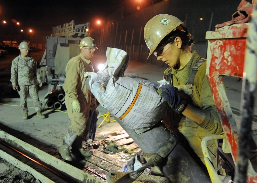 NMCB 25 water well ops at new Kabul compound