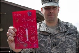Capt. Northrop displays the card of support