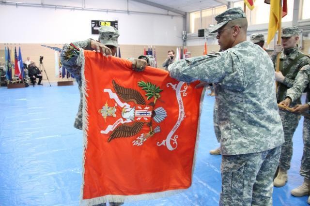 44th Expeditionary Signal Battalion Cases Colors, Prepares to Deploy