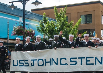 Stennis Sailors march for Armed Forces