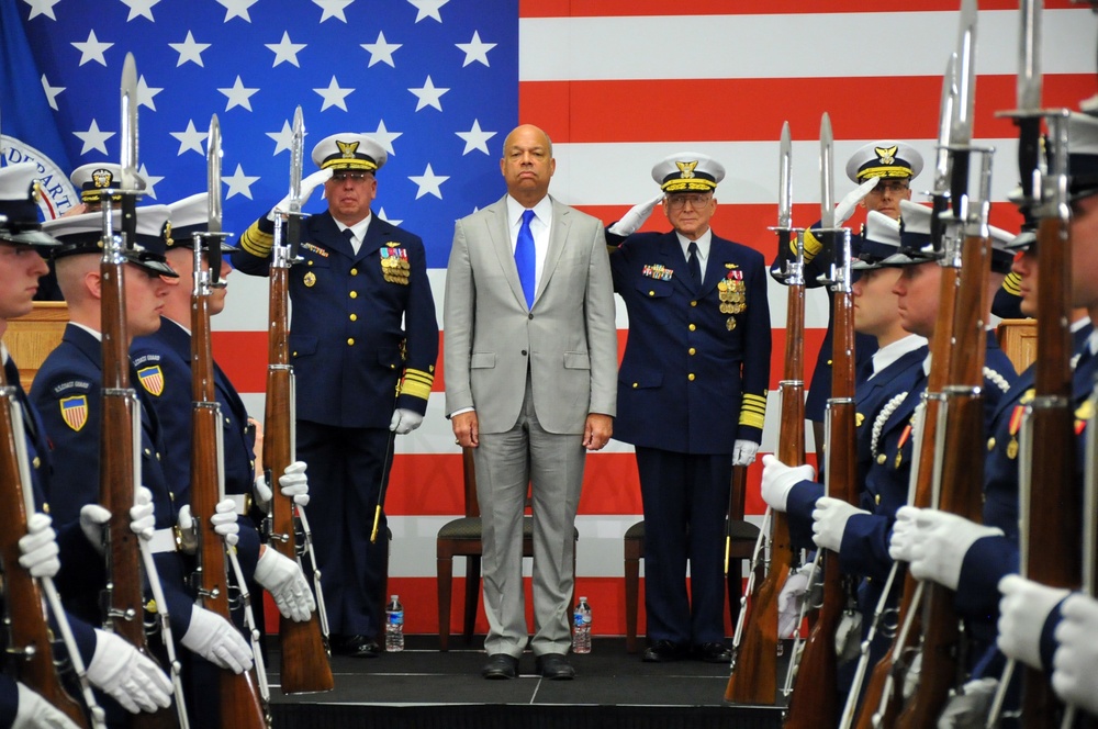 DHS secretary attends USCG vice commandant change of watch