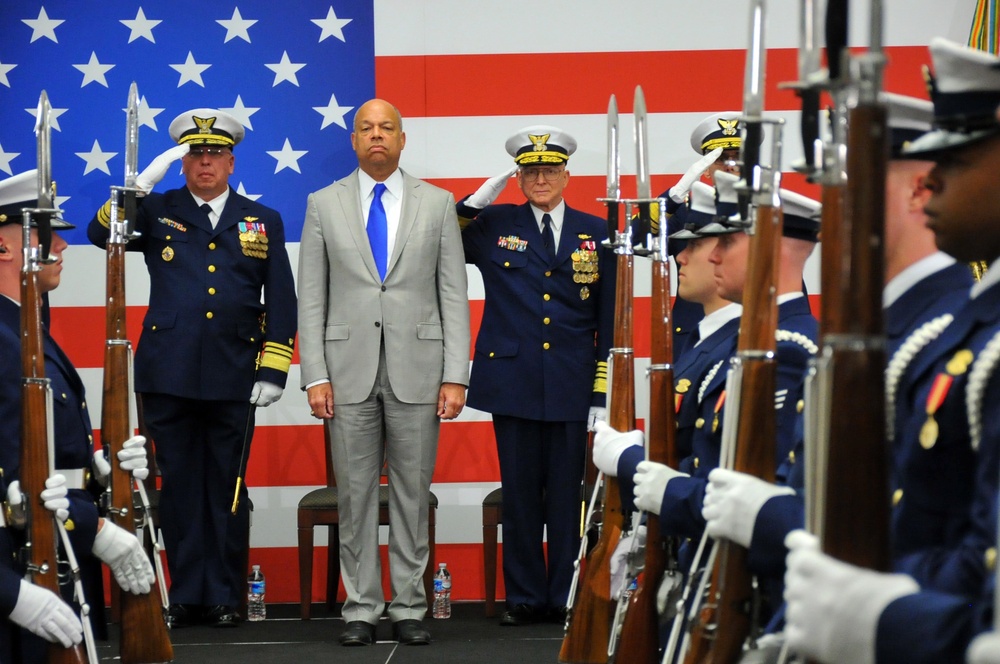 DHS secretary attends USCG vice commandant change of watch