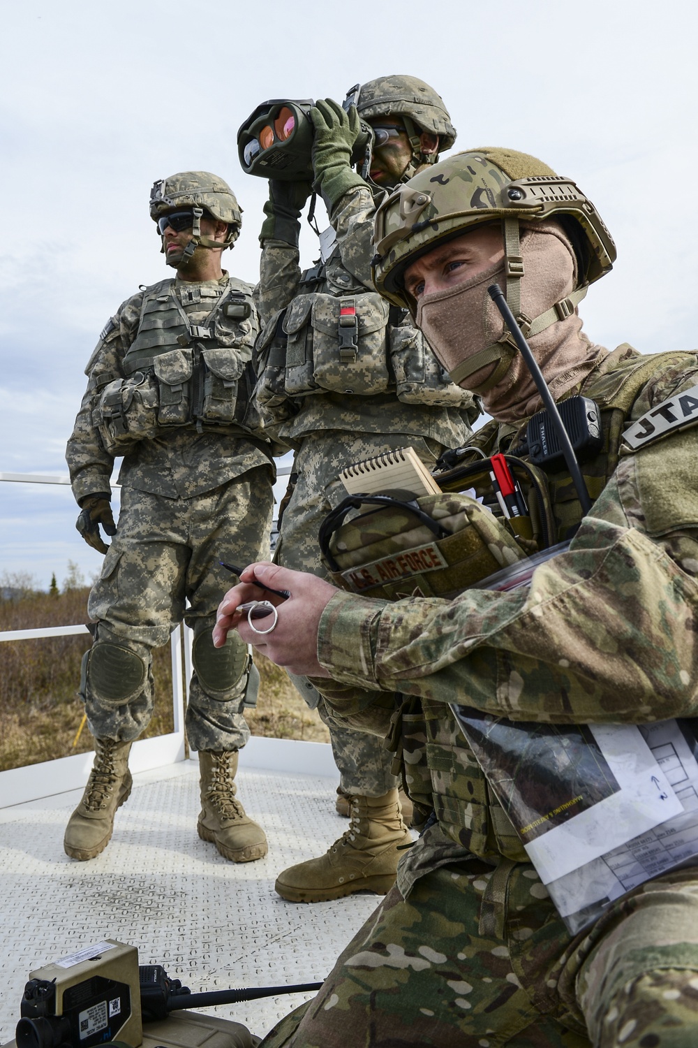 US Air Force and Army troops coordinate A-10 Thunderbolt II ground strike