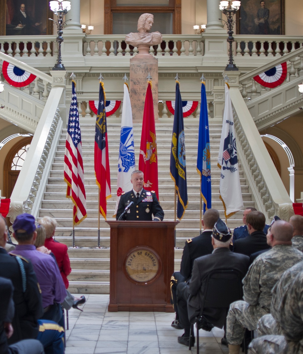 Georgia Guardsmen honored during Purple Heart Ceremony at State Capital