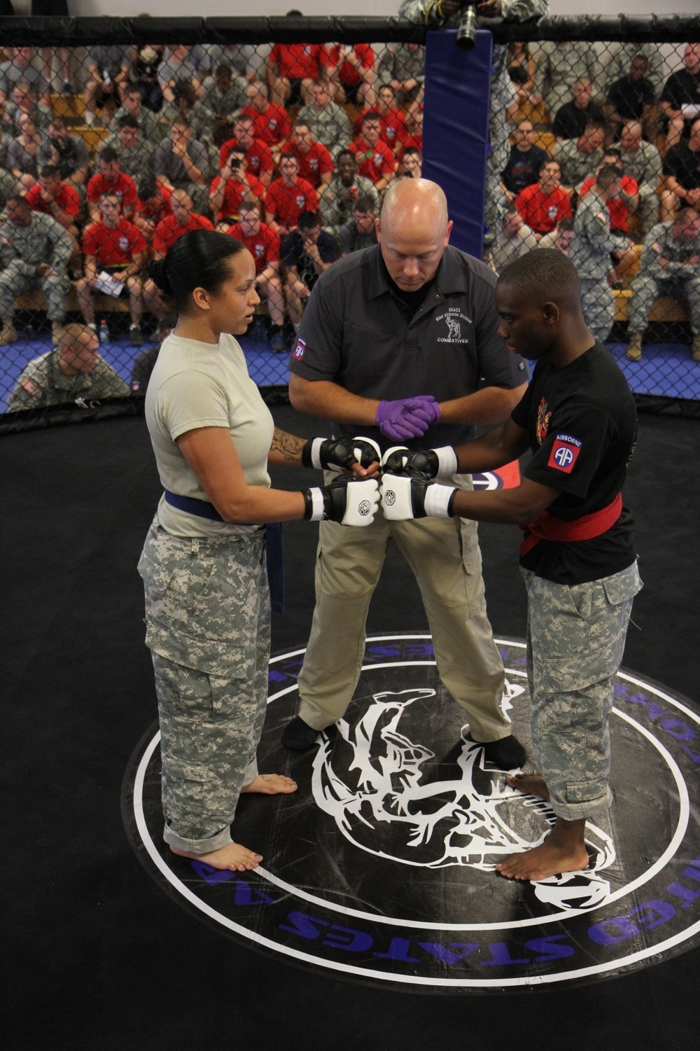 Paratroopers fight for the top prize during All American Week Combatives Tournament