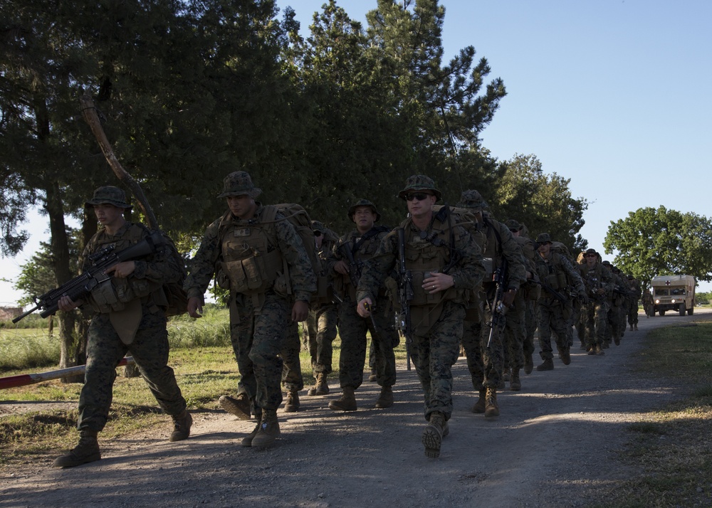 Black Sea Rotational Force Marines Hike out to Live Fire Range at Platinum Eagle