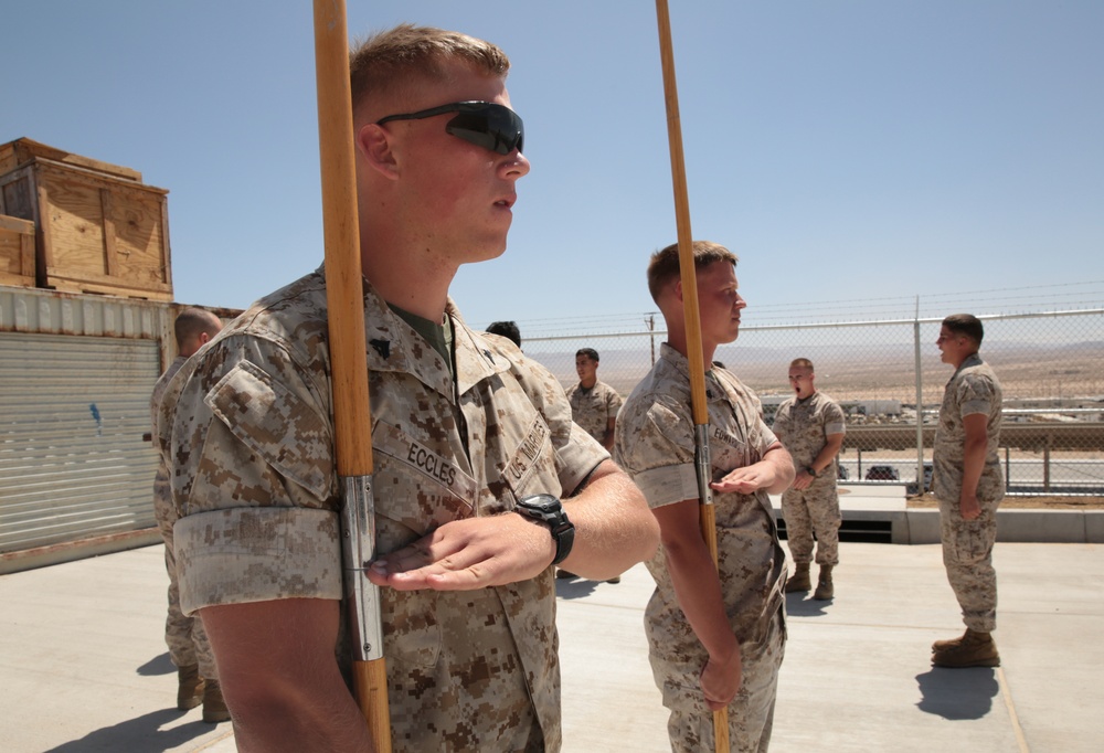 Marine NCOs sharpen guidon manual skills