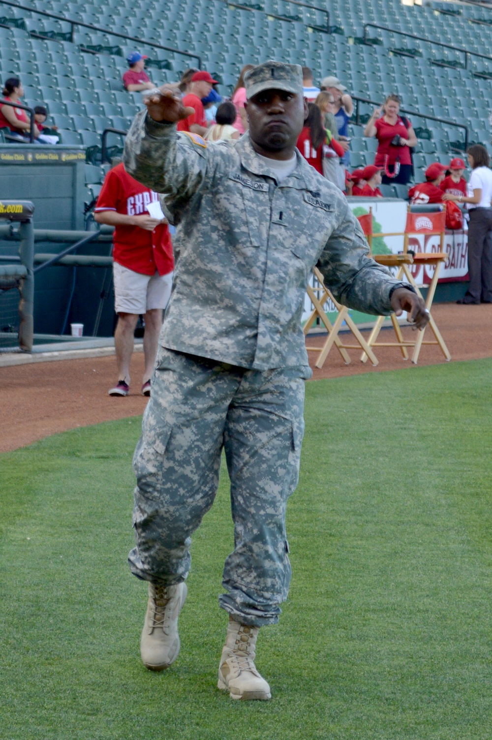 Guardsman supports wounded warriors with opening pitch