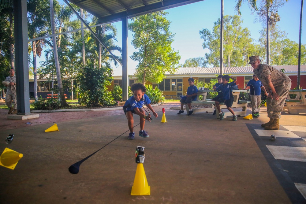Marine Rotational Force – Darwin participates in a family day at Gray Primary School